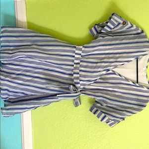 Sienna Sky White and Blue Wrap dress